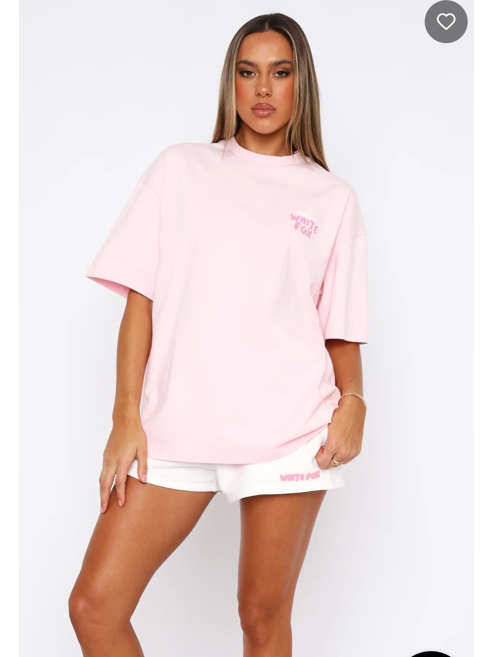 White Fox Boutique Pastel Pink Oversized Short Sleeve Tee